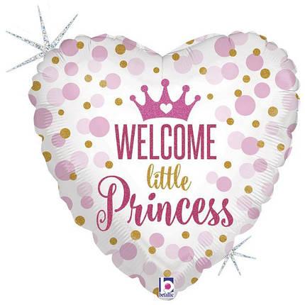 Кулька серце  GRABO-ГР Welcome Litlle Princess - корона на рожевому (УП)