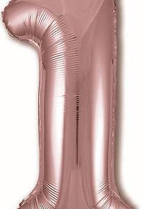 Кулька цифра  AGURA-АГ 1 рожеве золото slim (УП)
