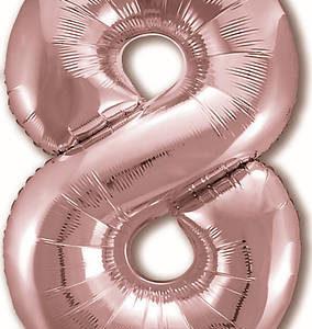 Кулька цифра  AGURA-АГ 8 рожеве золото slim (УП)