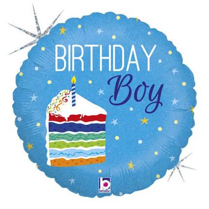 Кулька коло  GRABO-ГР Birthday Boy - торт на блакитному (УП)